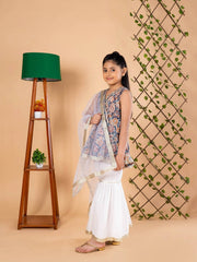 Peplum Top Angrakha Style With White Sharara