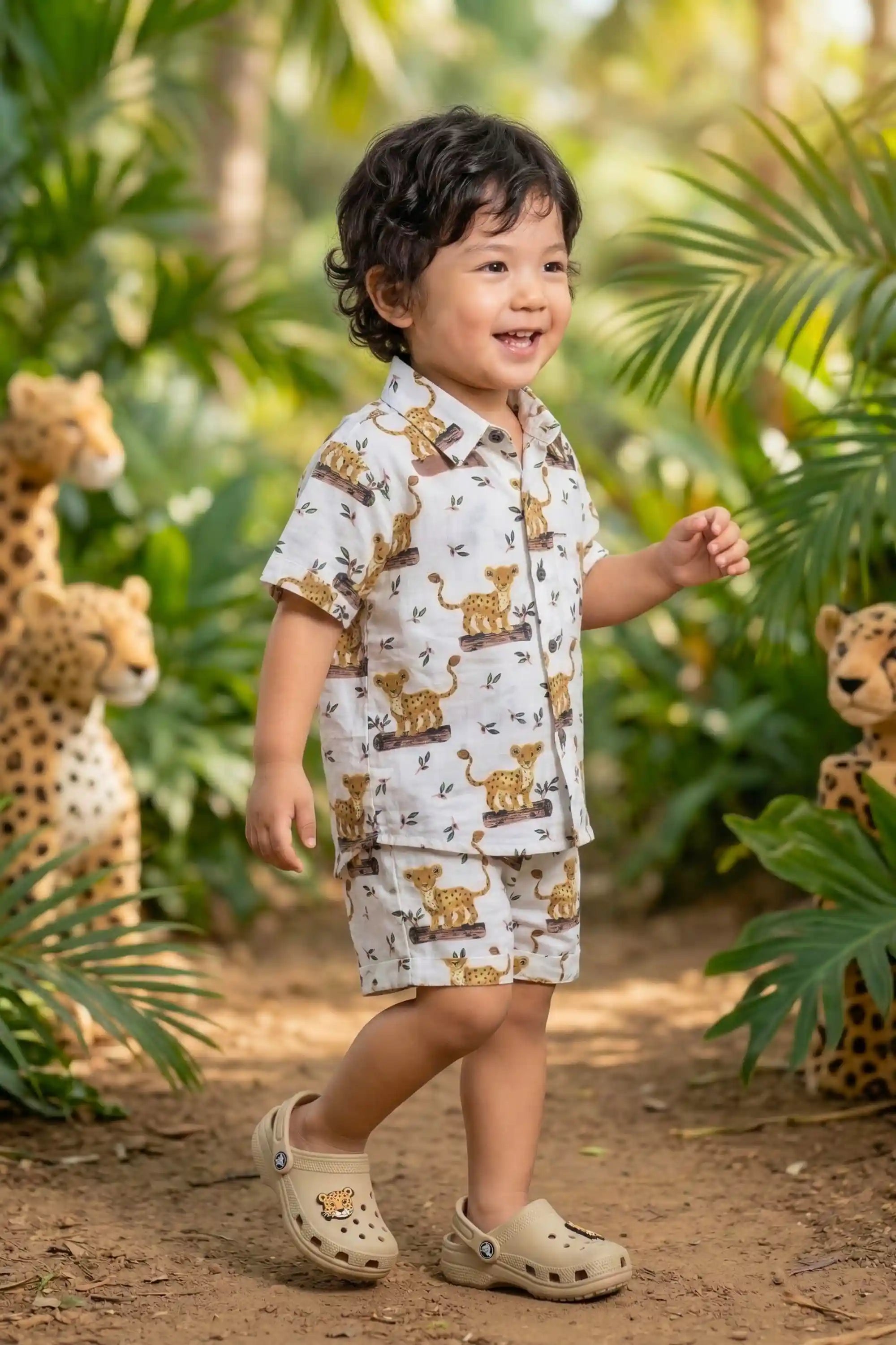 Boys Leopard Cub Print Coord Set