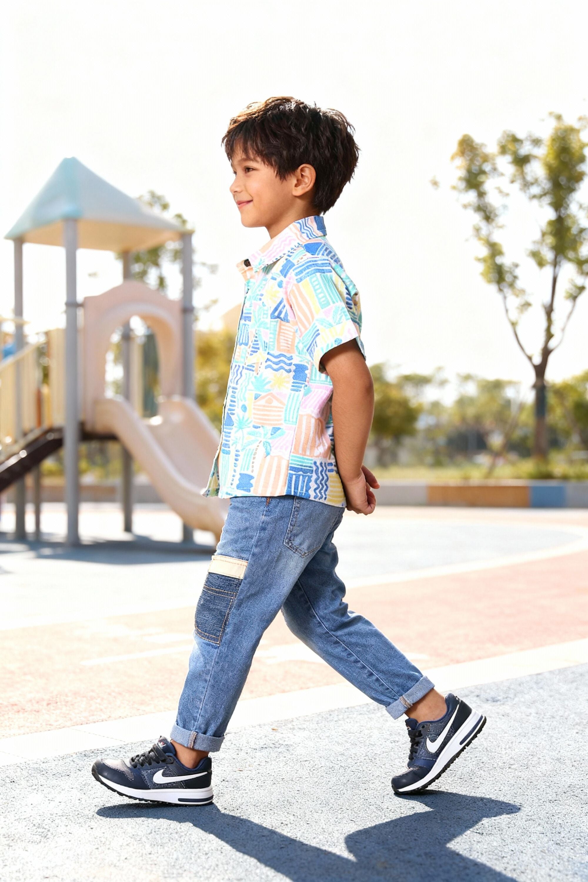 Multicolor Printed Shirt - Fun 4 Year Boy Dress