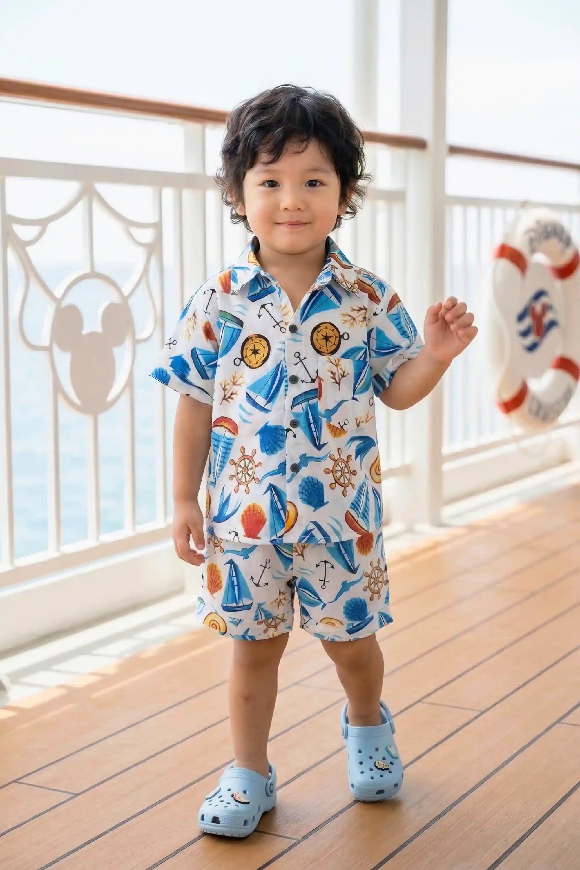 Boys Nautical Sailboat Print Coord Set