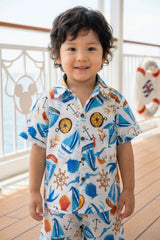 Boys Nautical Sailboat Print Coord Set