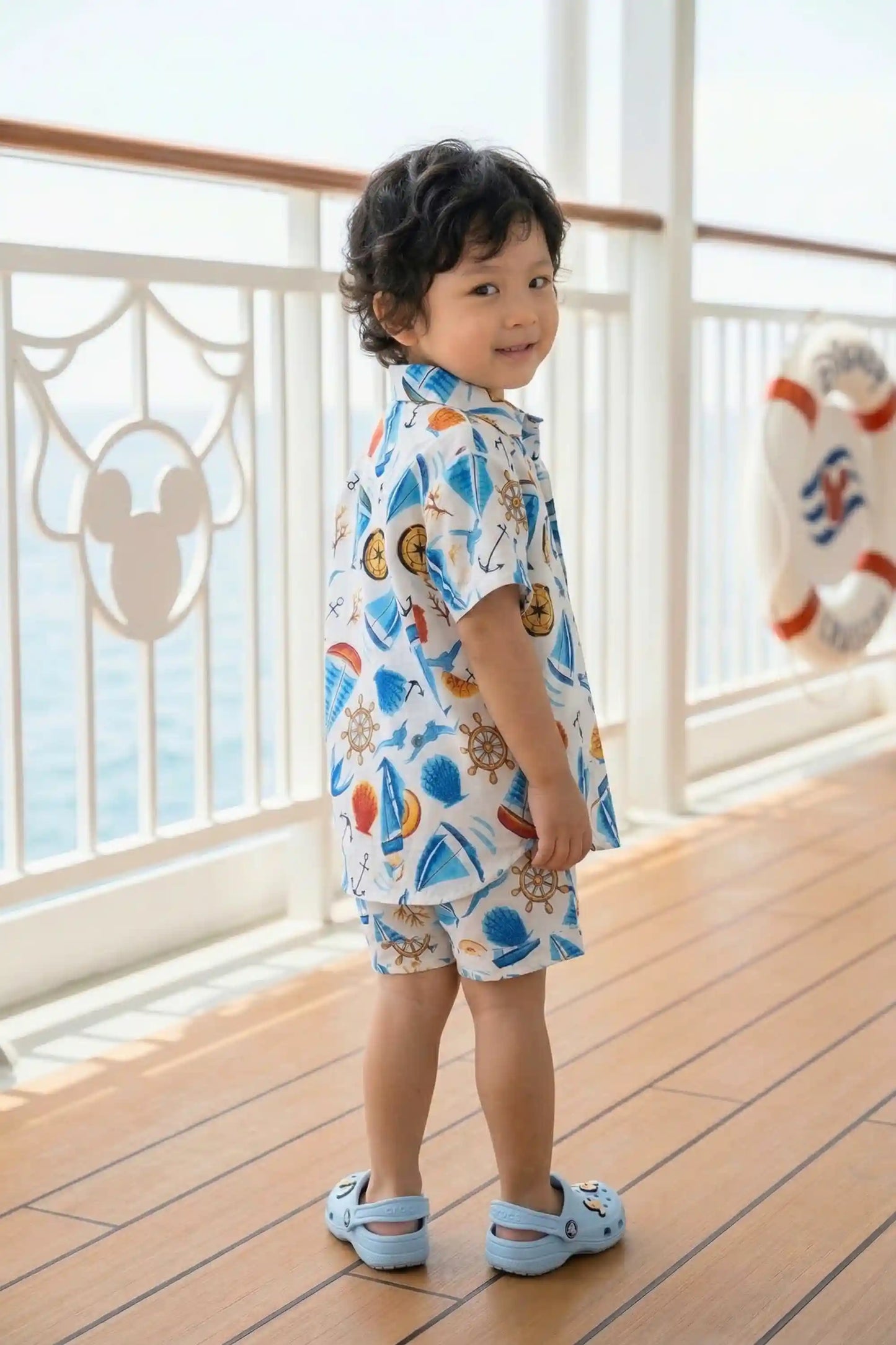 Boys Nautical Sailboat Print Coord Set