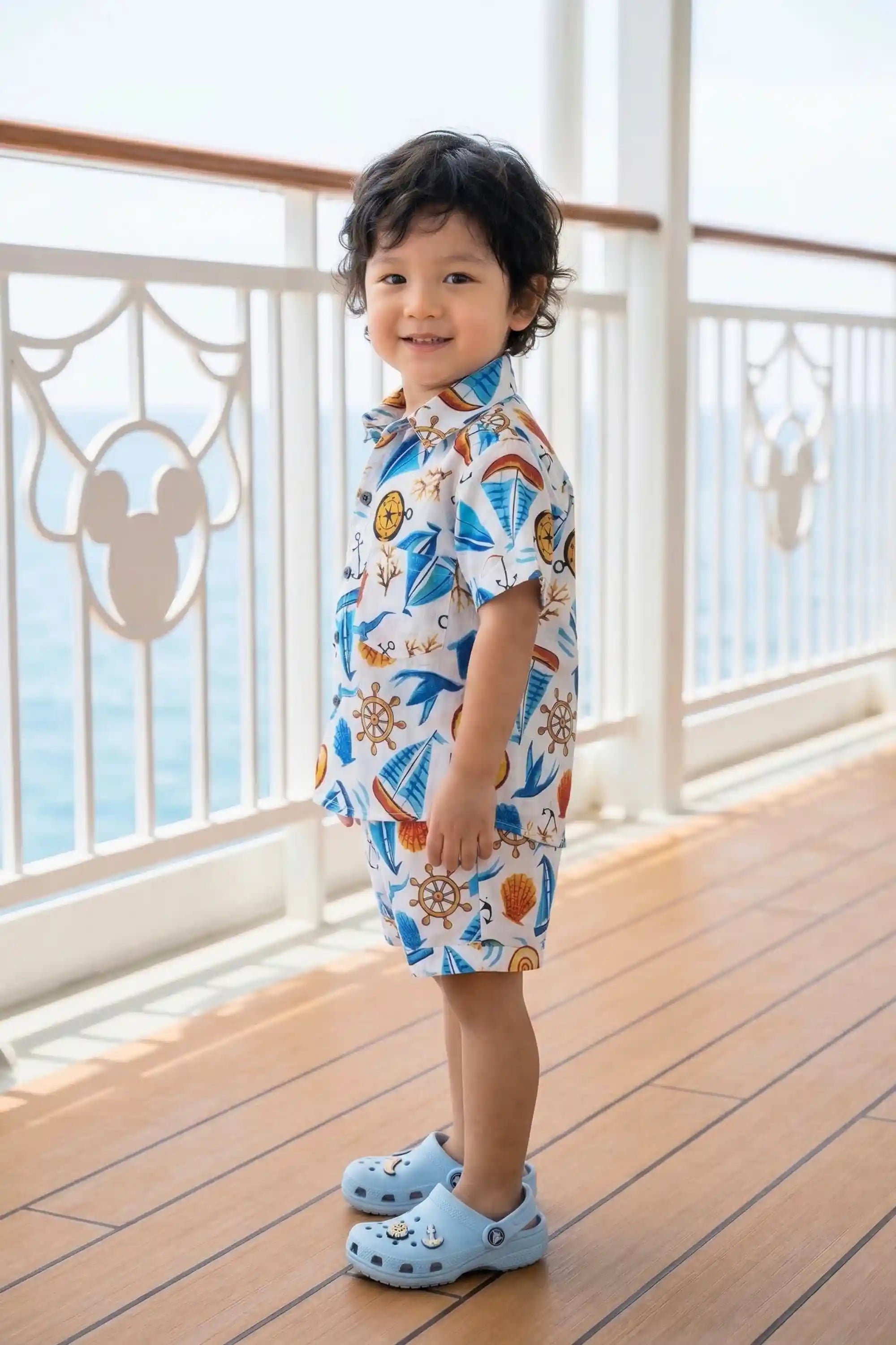 Boys Nautical Sailboat Print Coord Set