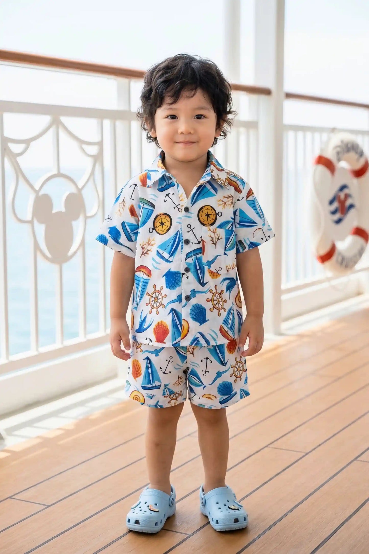 Boys Nautical Sailboat Print Coord Set