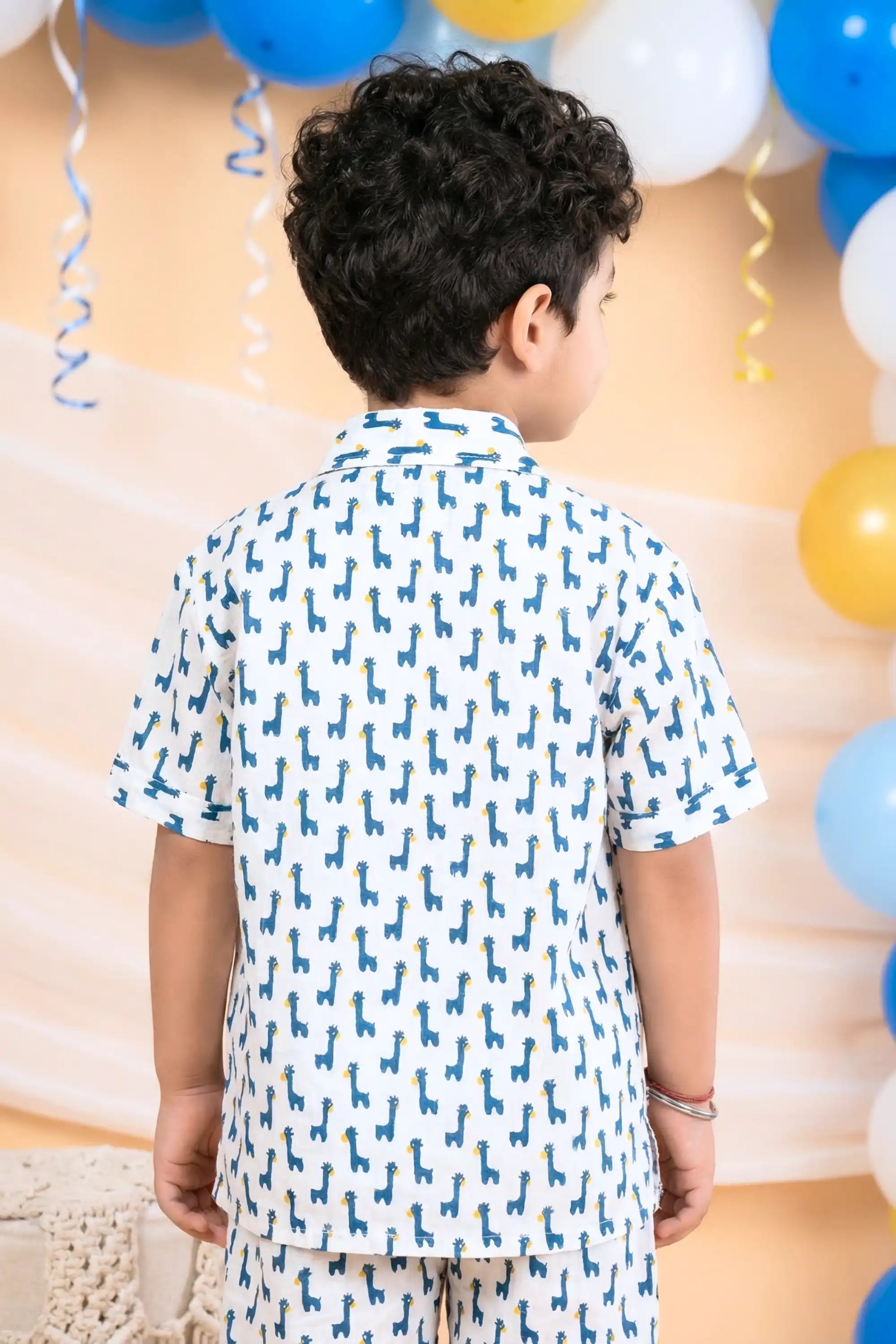 Boys Casual Giraffe Print Coord Set