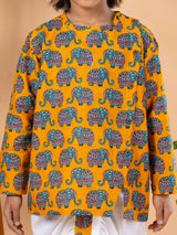 Yellow Kurta Dhoti ensemble