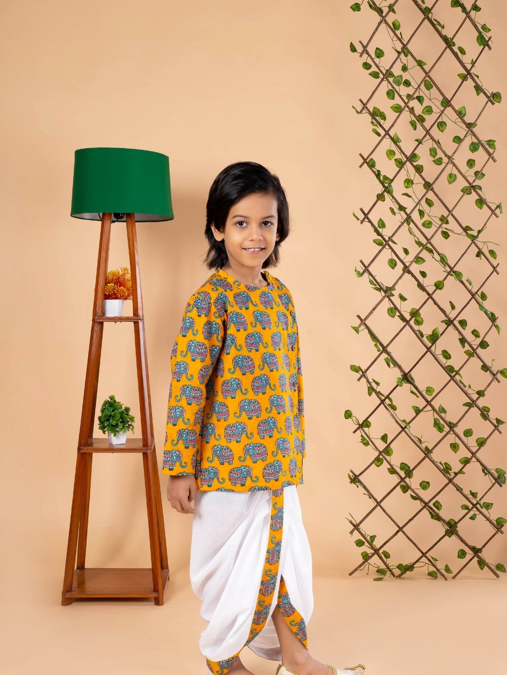 Yellow Kurta Dhoti ensemble