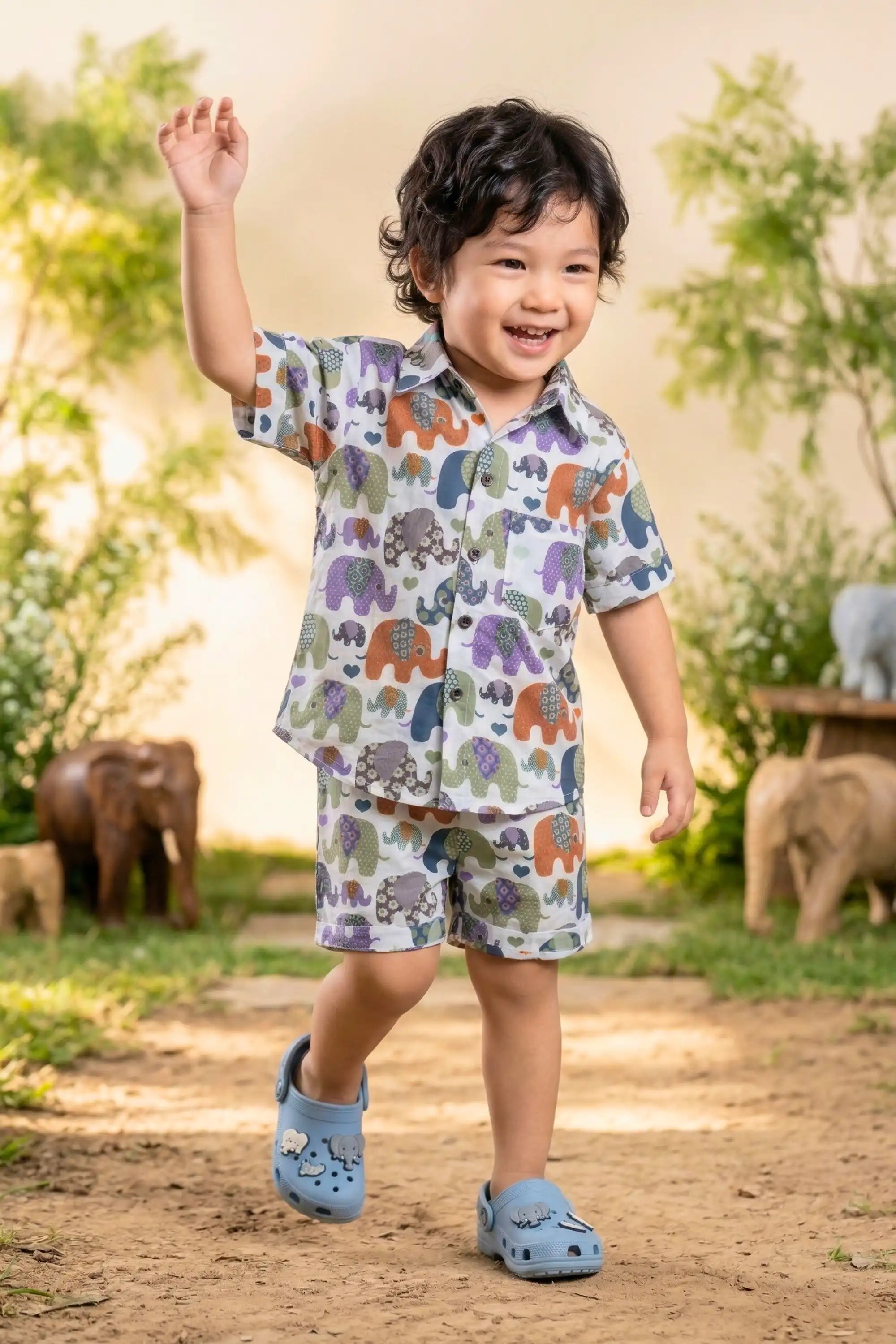 Boys Multicolour Elephant Parade Coord Set