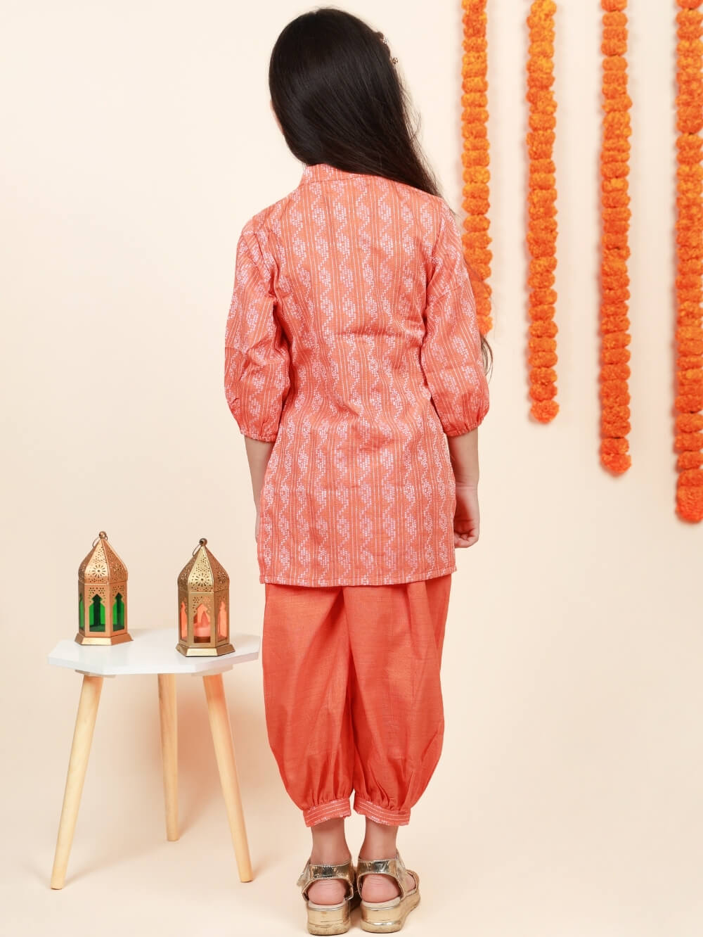 Orange Dhoti-Kurti Duo