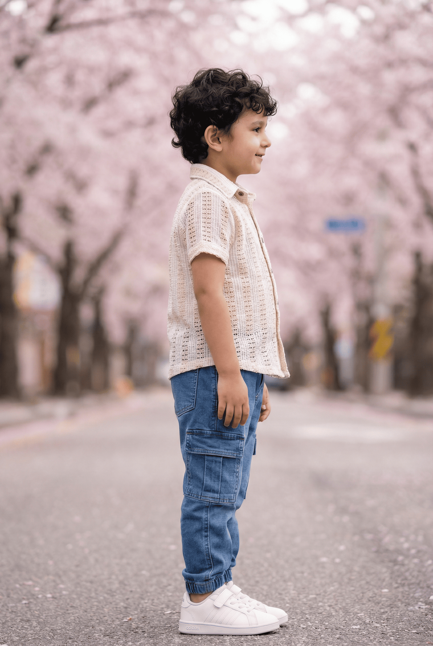 Cream Crochet Shirt - Elegant 4 Year Boy Dress Top