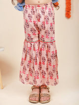 peach kids coord set in cotton - festive & casual wear, India