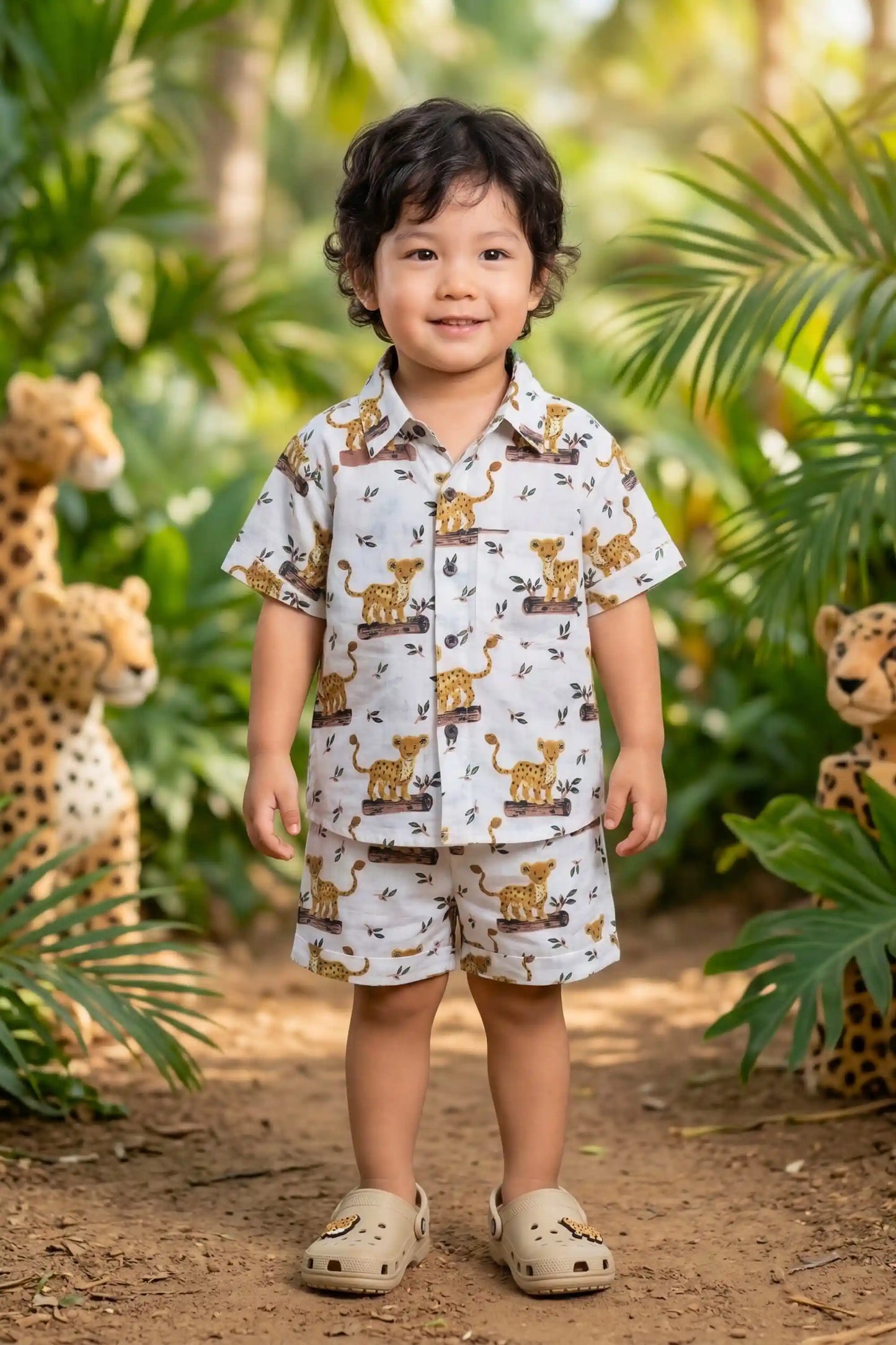 Boys Leopard Cub Print Coord Set