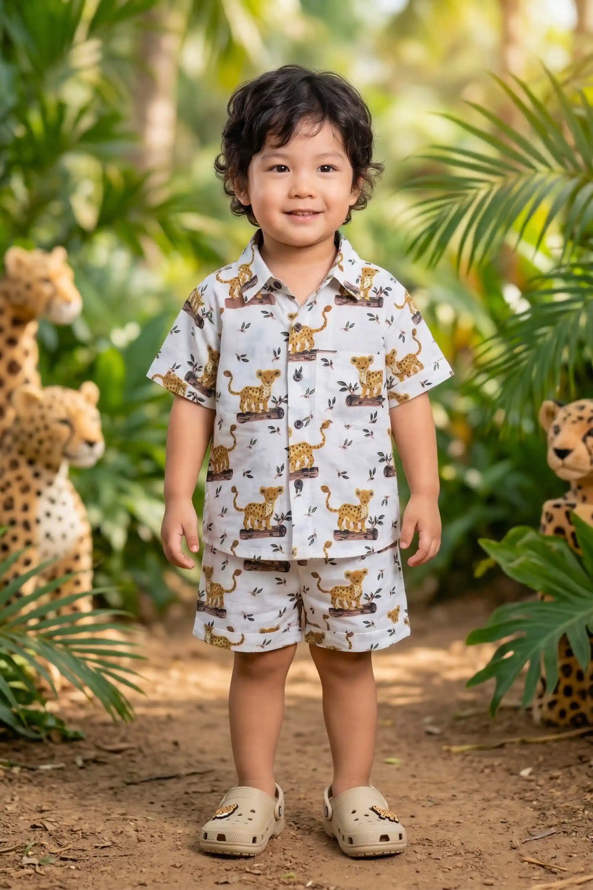 Boys Leopard Cub Print Coord Set