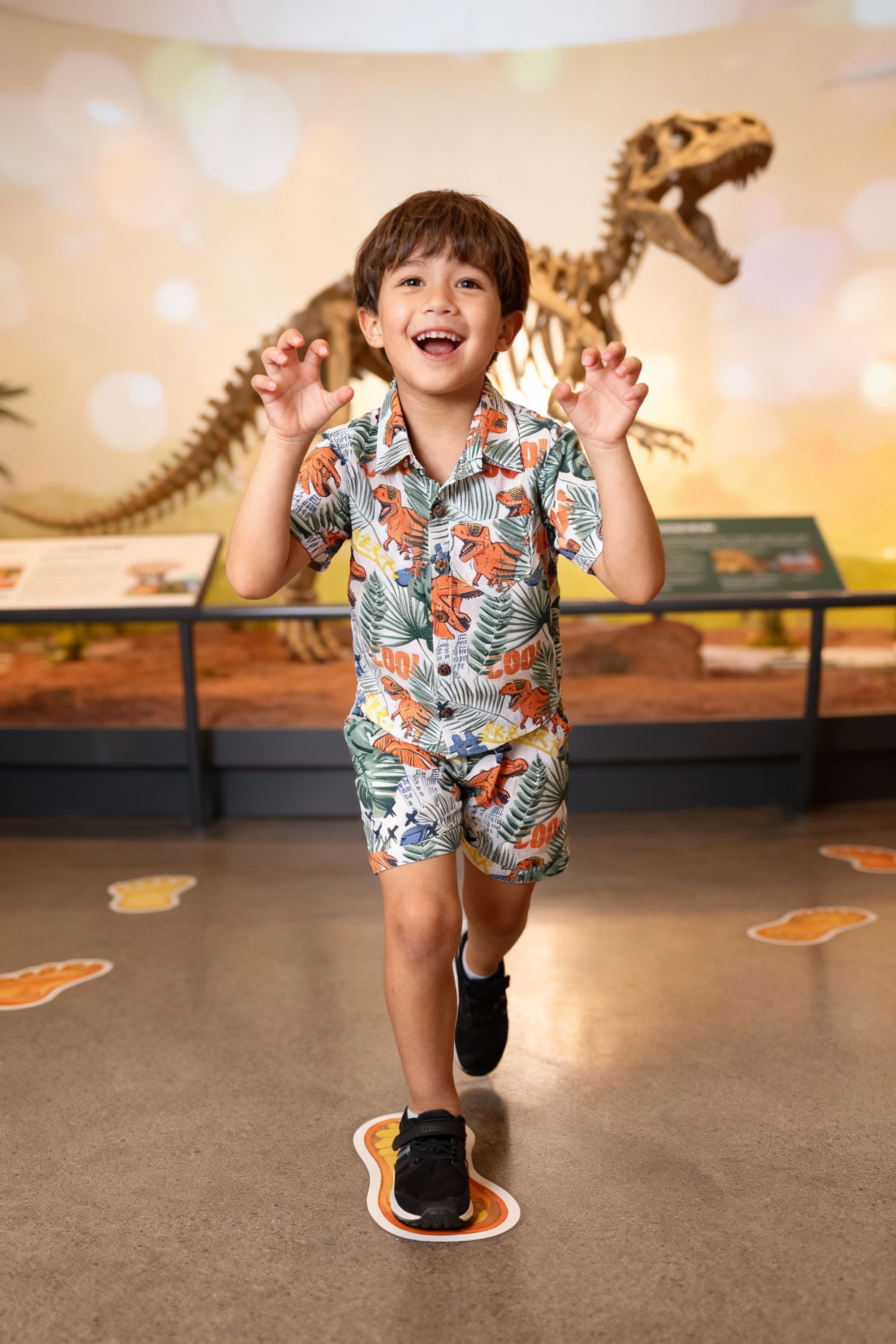 Dino Printed Pure Cotton Boys Shirt & Shorts Coord Set Clothing Set
