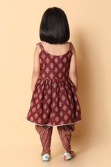 Maroon Kurti Dhoti Set - Rakhi Outfit