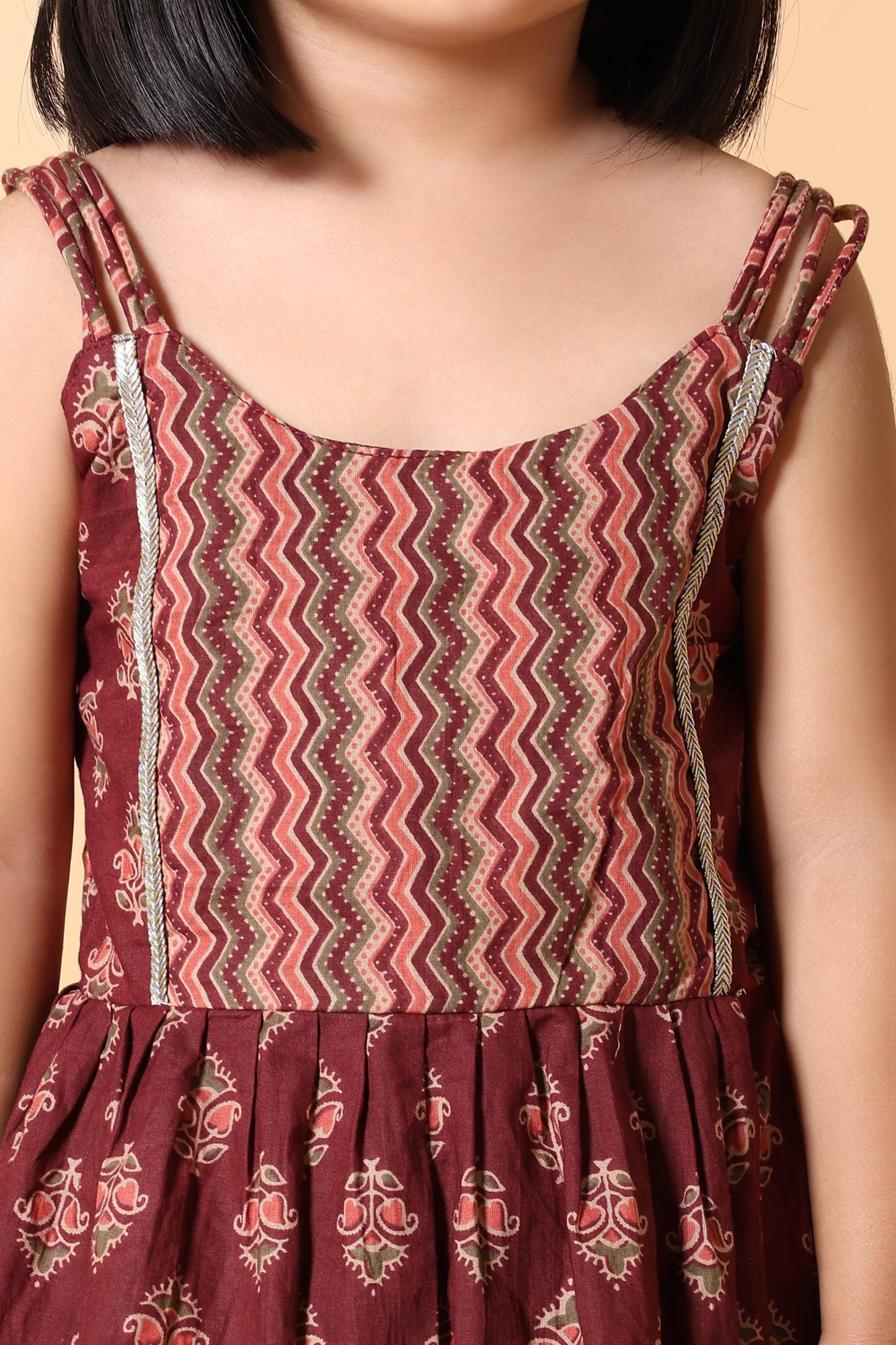 Maroon Kurti Dhoti Set - Rakhi Outfit