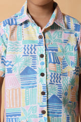 Multicolor Printed Shirt - Fun 4 Year Boy Dress
