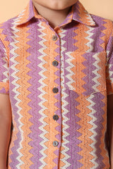 Zig-Zag Orange & Purple Shirt - Stylish Kids Dress for Boys