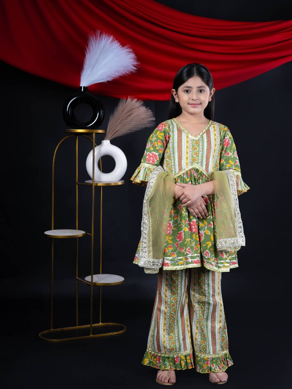 Alia Cut Suit With Flared Bell Sleeves