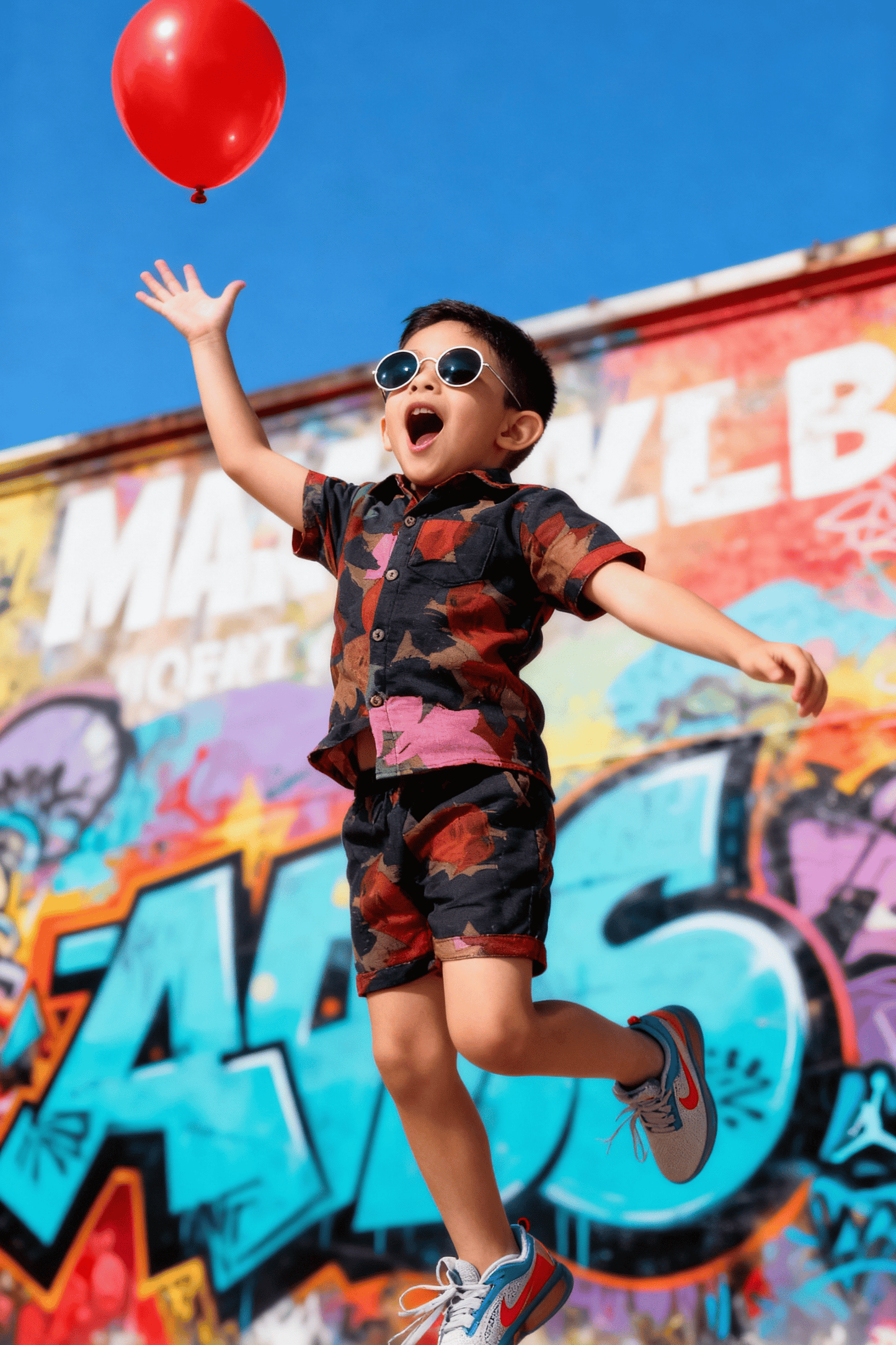 Camo Print Muslin Boys Shirt & Shorts Coord Set Clothing Set