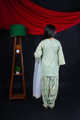 Green Printed Patiala Suit for Girls - Rakhi Ethnic Wear for Girls