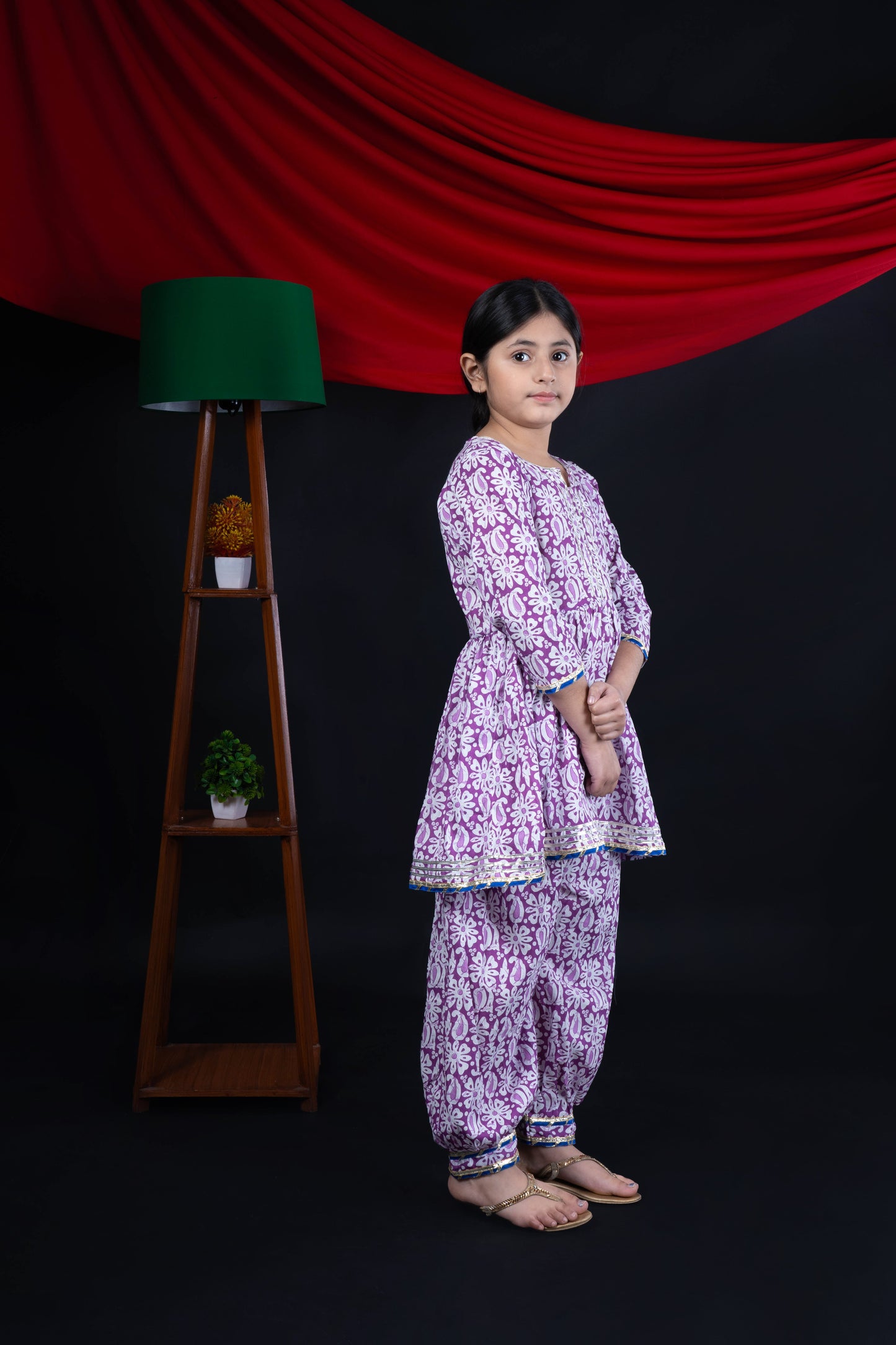 Purple Anarkali Style Kurta Set for Girls - Latest Rakhi Dress for Girls 2025