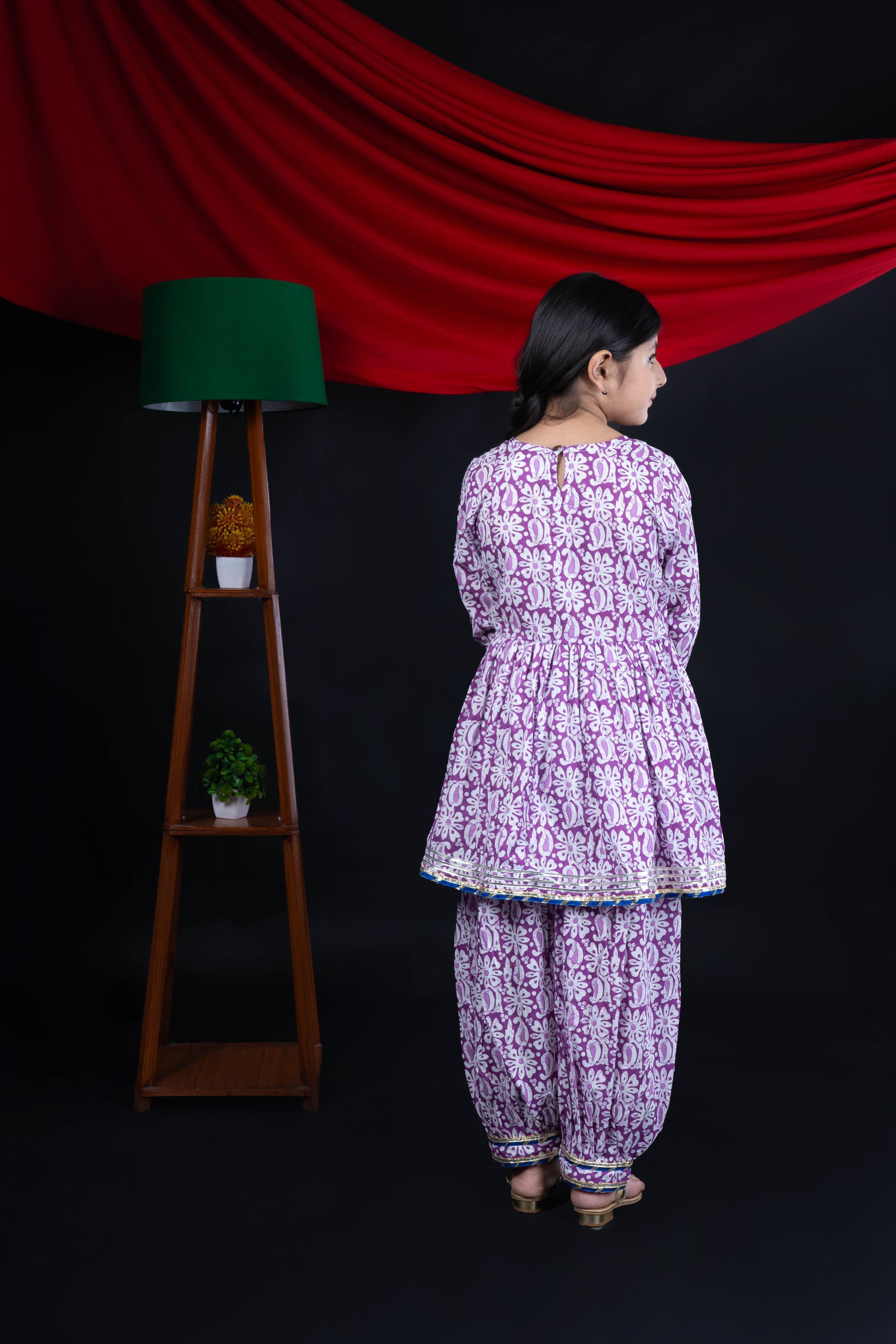 Purple Anarkali Style Kurta Set for Girls - Latest Rakhi Dress for Girls 2025