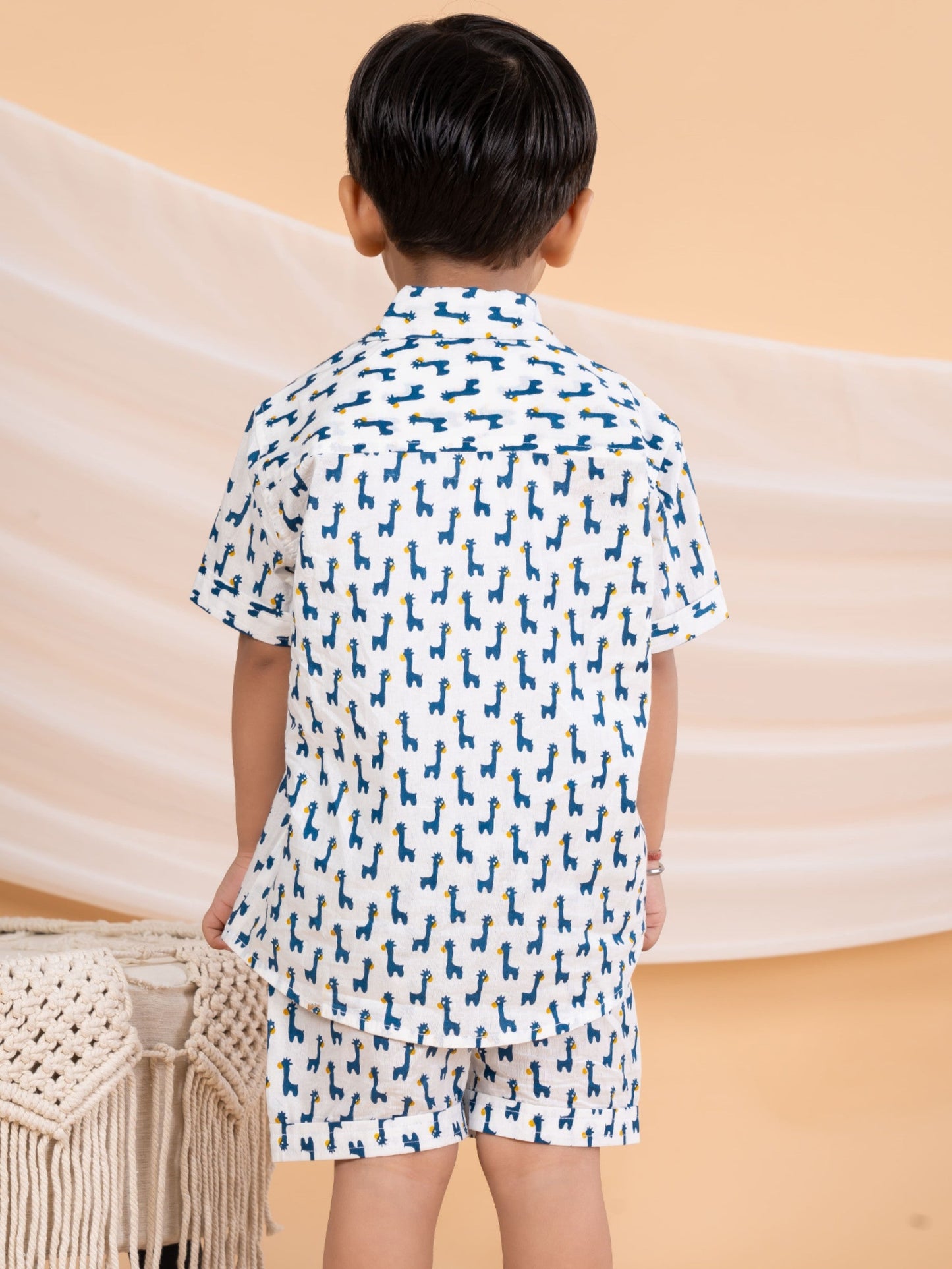 Boys Casual Giraffe Print Coord Set