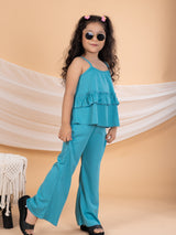 Bebe Unicorn Casual Teal Coord Set for Girls