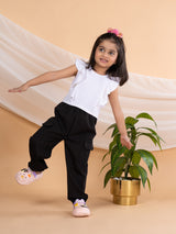 Bebe Unicorn Girls Casual Top and Cargo Pants Set (Black)