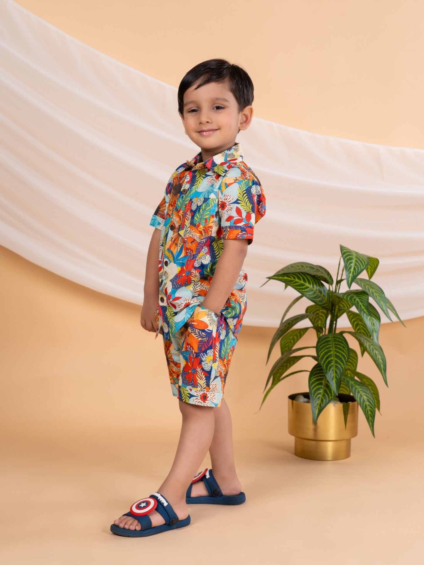 Bebe Unicorn Boys Floral Print Coord Set