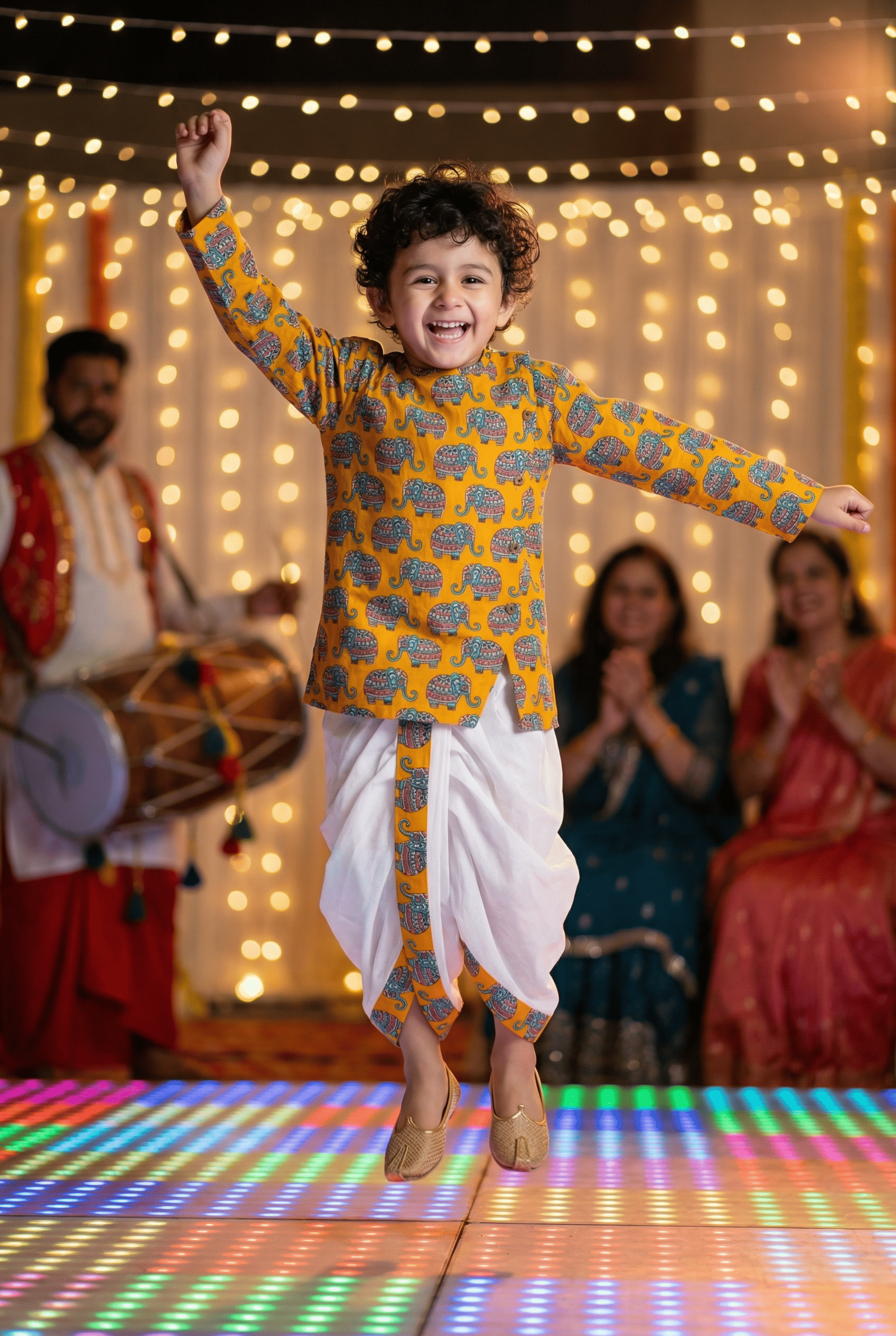 Yellow Kurta Dhoti ensemble