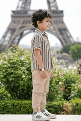 Black & White Printed Half Sleeve Shirt - 4 Year Boy Dress