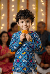 Blue Kurta Dhoti ensemble