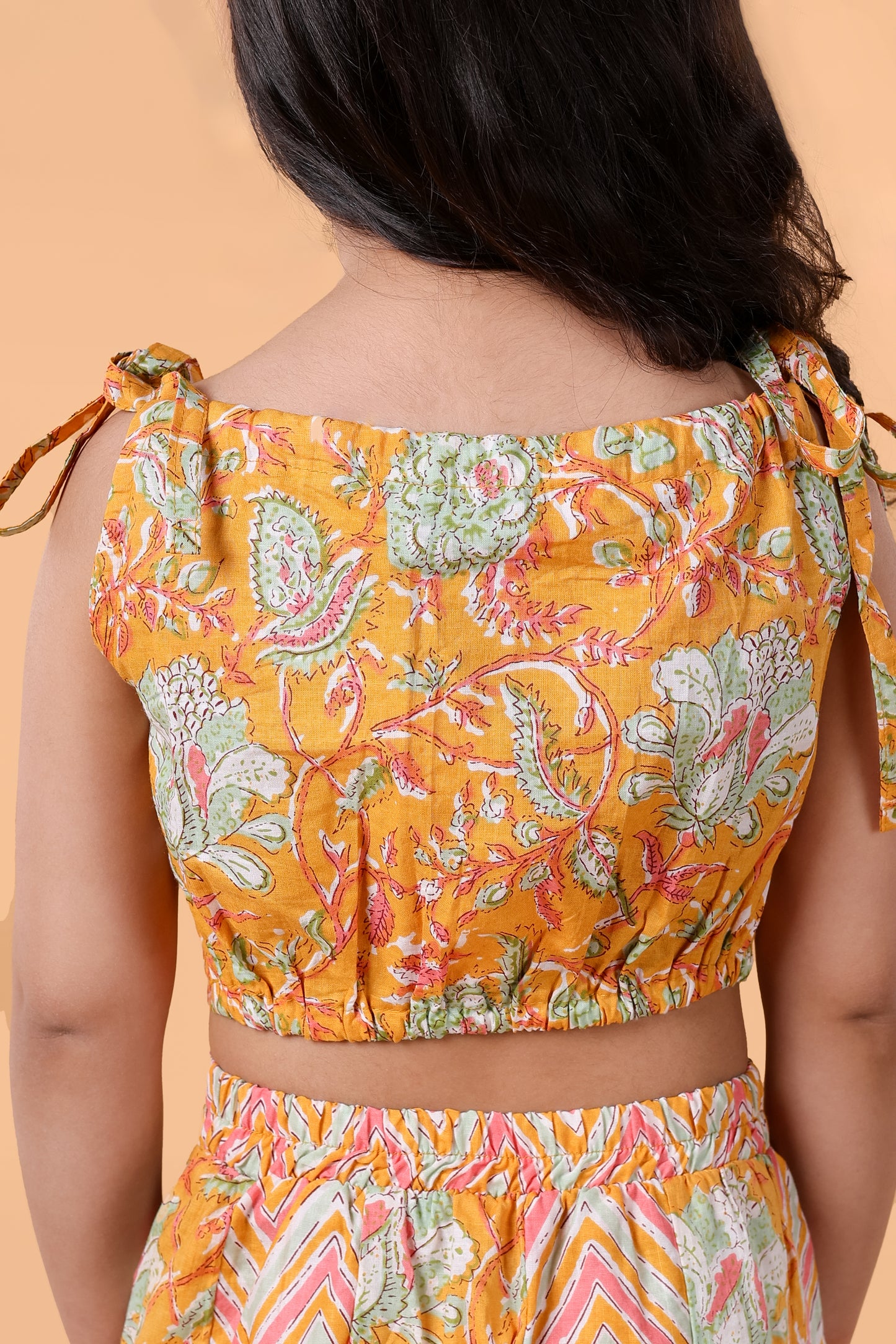 Floral Crop Top & Palazzo Set - Ethnic Party Wear Dress for Girls