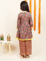 Floral Printed Sharara Set for Girls - Diwali Ethnic Wear
