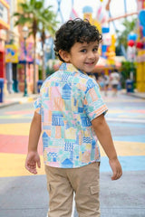 Multicolor Printed Shirt - Fun 4 Year Boy Dress