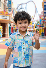 Multicolor Printed Shirt - Fun 4 Year Boy Dress