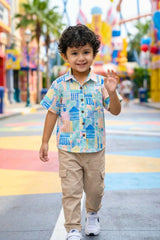 Multicolor Printed Shirt - Fun 4 Year Boy Dress