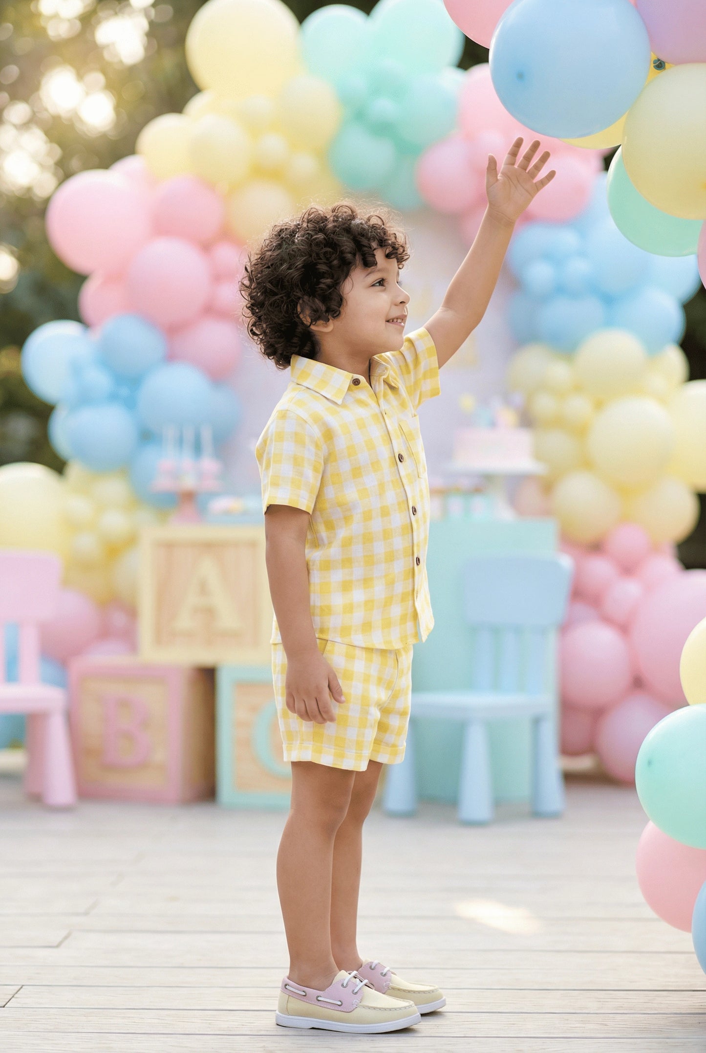 Checks Pure Cambric Cotton Boys Shirt & Shorts Coord Set Clothing Set