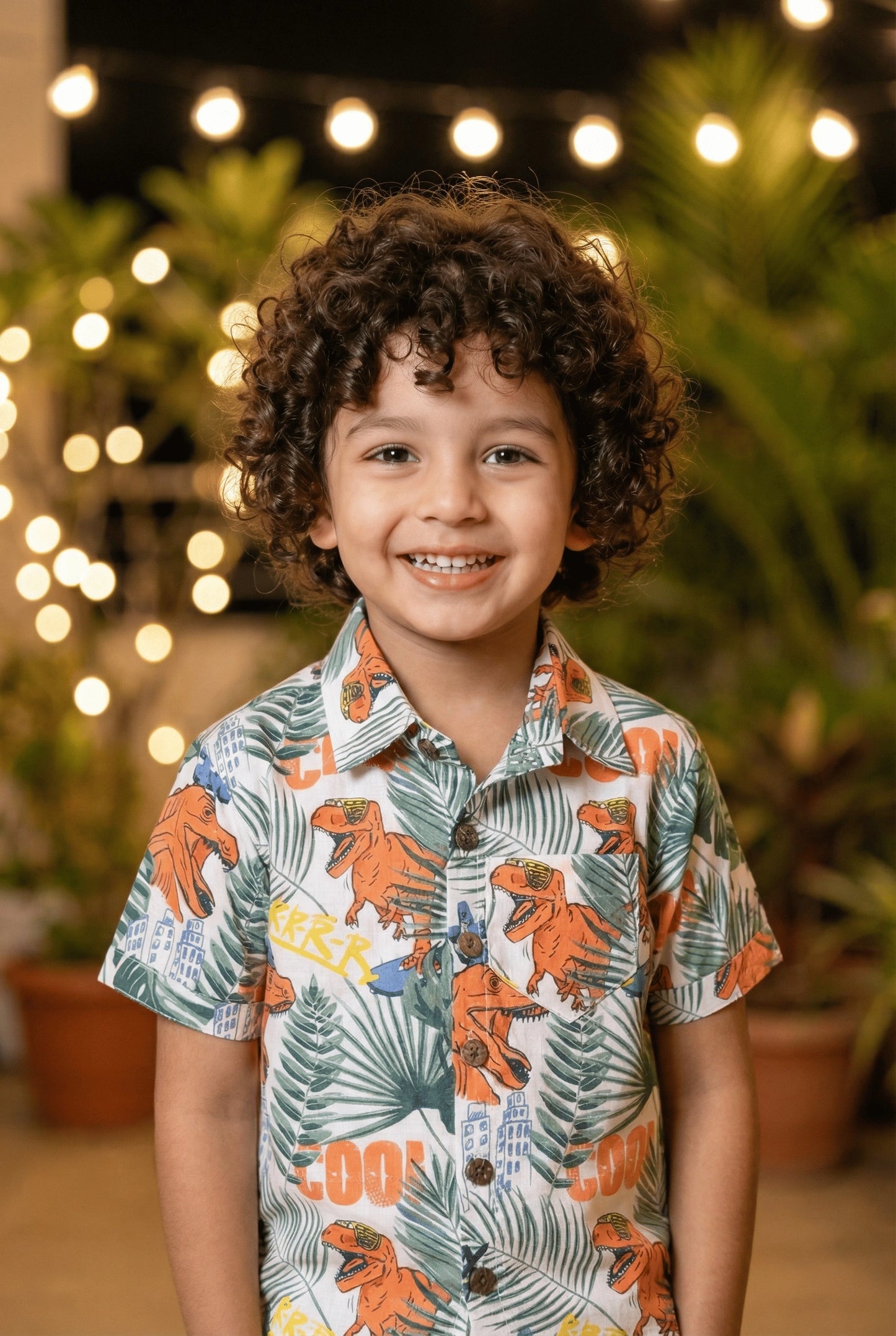 Dino Printed Pure Cotton Boys Shirt & Shorts Coord Set Clothing Set
