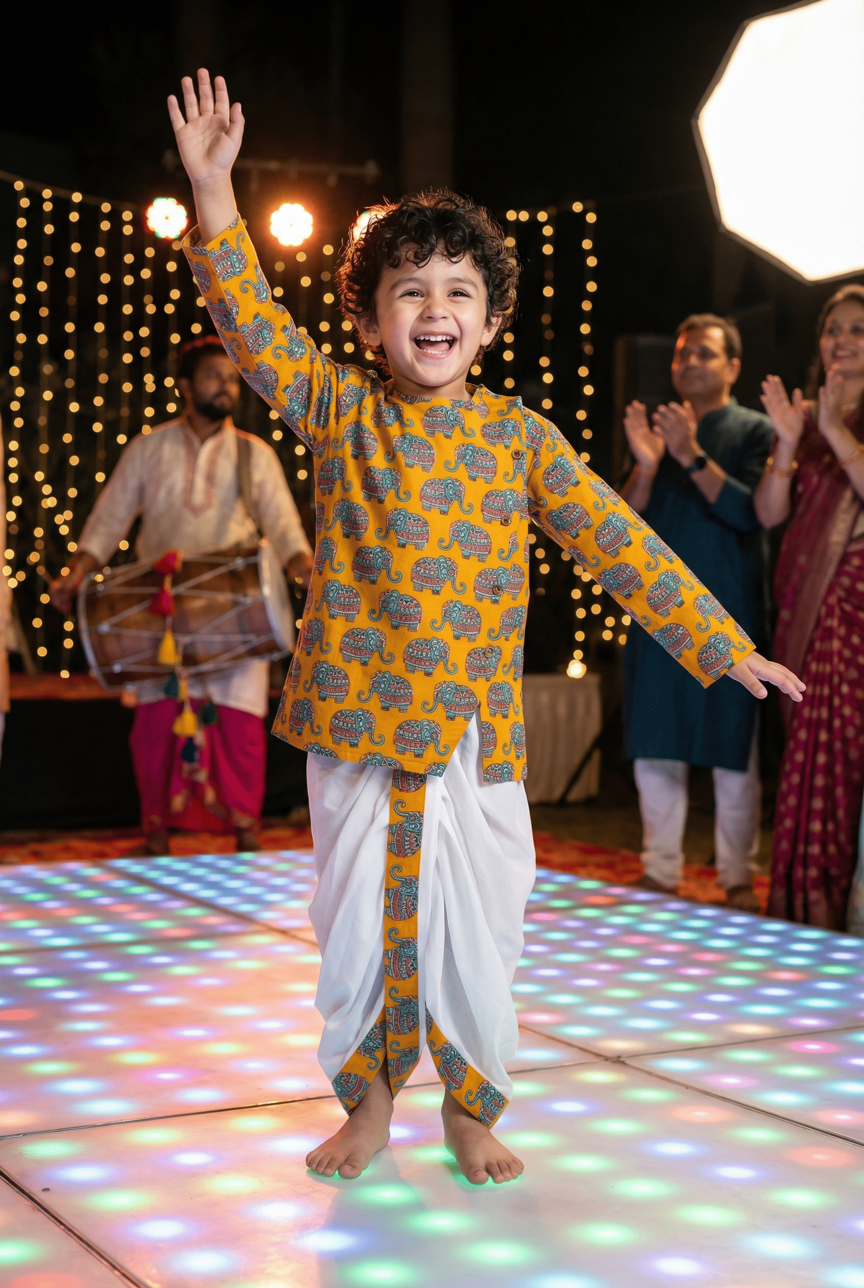 Yellow Kurta Dhoti ensemble