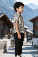 Zig-Zag Print Cotton Shirt - Kids Dress for Boys