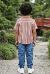 Zig-Zag Orange & Purple Shirt - Stylish Kids Dress for Boys