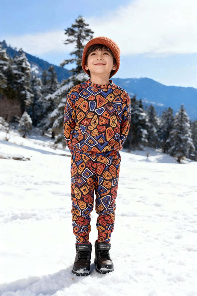 Kids African Print Unisex Looper Coord Set