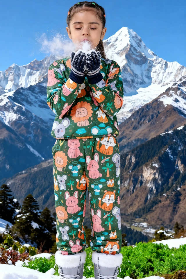 Kids Animal Print Unisex Looper Coord Set