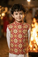 Mandarin Collar Pure Cotton Straight Kurta with Trouser and Jacket