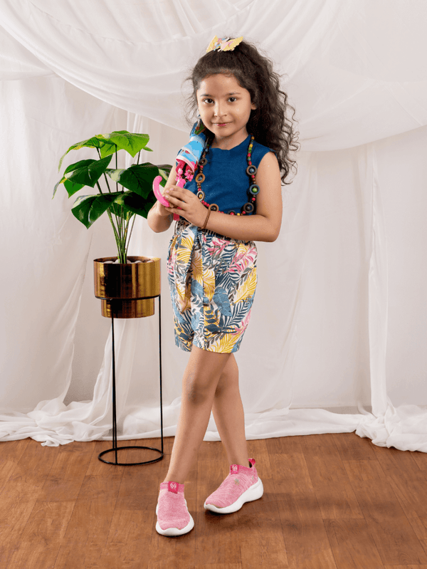 Bebe Unicorn Girls Floral Shorts & Air Force Top Clothing Set - Bebe Unicorn