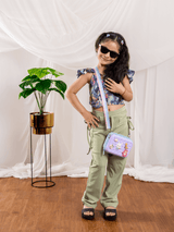 Bebe Unicorn Girls Printed Frilled Top & Pista Green Trousers Clothing Set - Bebe Unicorn