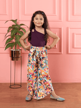 Bebe Unicorn Multicolor Palazzo & Wine Top Clothing Set - Bebe Unicorn
